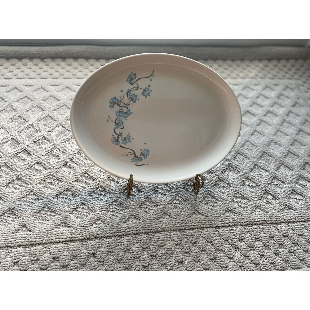 Vintage Taylor Smith Taylor Blue Dandelion 13.5" X 10" Oval‎ Serving Platter